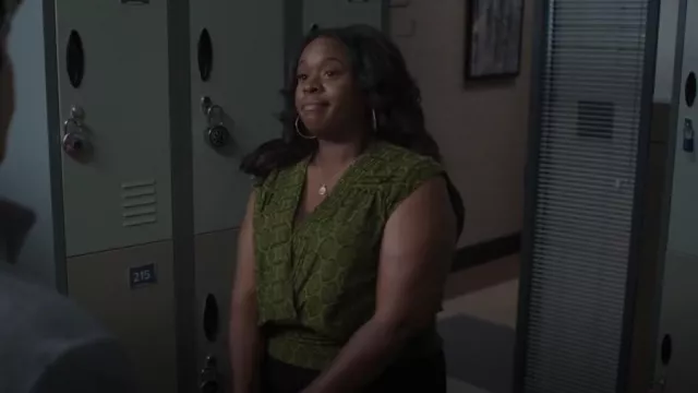 By Anthropologie V-Neck Wrap Top worn by Jordan Allen (Bria Henderson) as seen in The Good Doctor (S06E09)