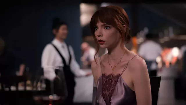 Silk and lace dress by Margot (Anya Taylor-Joy) on The Menu
