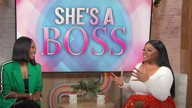 Reiss Emine Ribbed Sweetheart Sweater worn by Sherri Shepherd as seen in Sherri on December 13, 2022