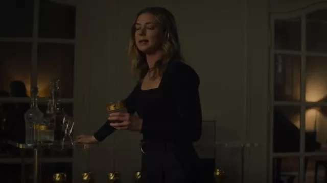 BCBGMAXAZRIA Square Neck Bodysuit worn by Sharon Carter (Emily VanCamp) as seen in The Falcon and the Winter Soldier (S01E03)