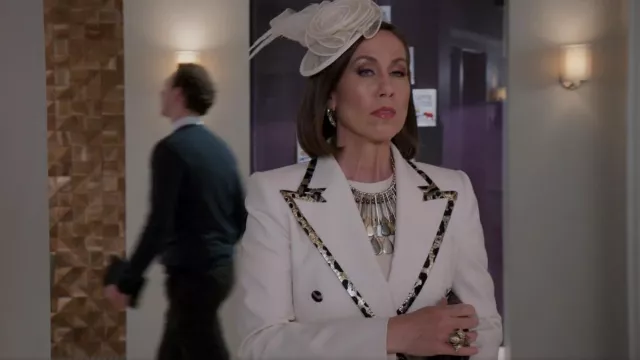 Gucci Bee Ring with Crystals and Pearl worn by Diana Trout (Miriam Shor) as seen in Younger (S06E07)