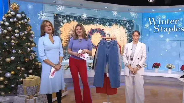 Brunello Cucinelli Double Breasted Corduroy Blazer worn by Sai De Silva as seen in Today with Hoda & Jenna on December 14, 2022