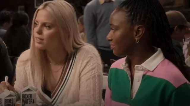 Rowing Blazers Jagger Stripe Cropped Rugby Pullover worn by Whitney Chase (Alyah Chanelle Scott) as seen in The Sex Lives of College Girls (S02E09)