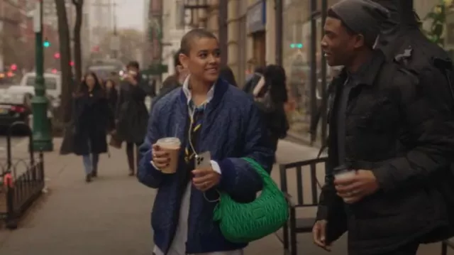 Miu Miu Wander Matelassé Hobo Bag in Mint Green worn by Julien Calloway  (Jordan Alexander) as seen in Gossip Girl (S02E04)