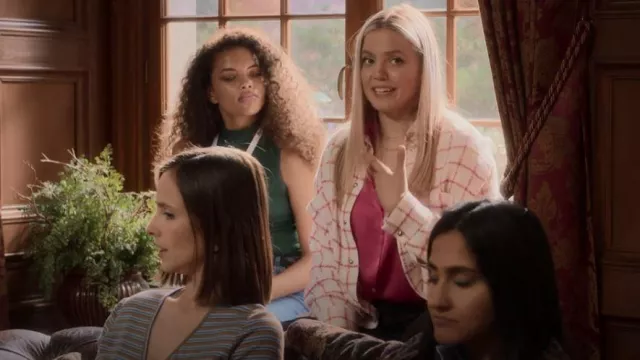 IRO Grid Tweed Shirt usada por Leighton Murray (Reneé Rapp) como se ve en The Sex Lives of College Girls (S02E10)