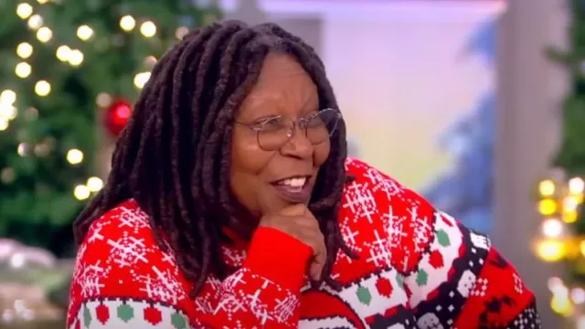 Svengoolie Holiday Knit Sweater worn by Whoopi Goldberg as seen in The View on December 15, 2022
