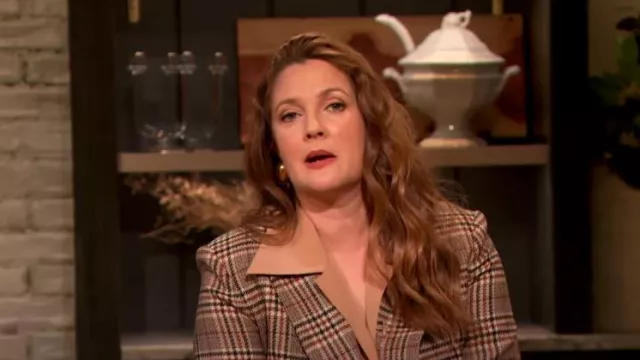 Saint Laurent Crepe De Chine Blouse worn by Drew Barrymore as seen in The Drew Barrymore Show on December 5, 2022