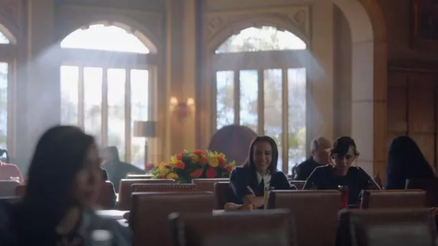 Frame Shirred Short-Sleeve Sweater worn by Josie Saltzman (Kaylee Bryant) as seen in Legacies (S03E13)