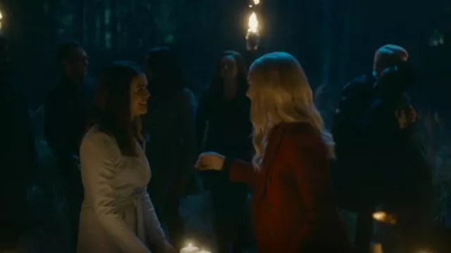 Ted Baker Belted Wrap Coat worn by Josie Saltzman (Kaylee Bryant) as seen in Legacies (S02E10)