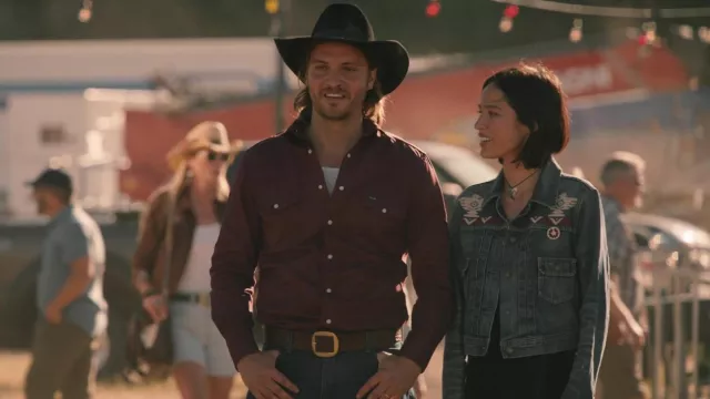 Wrangler Cowboy Cut Work Western Long-Sleeve Firm Finish Shirt worn by Kayce Dutton (Luke Grimes) as seen in Yellowstone (S05E07)