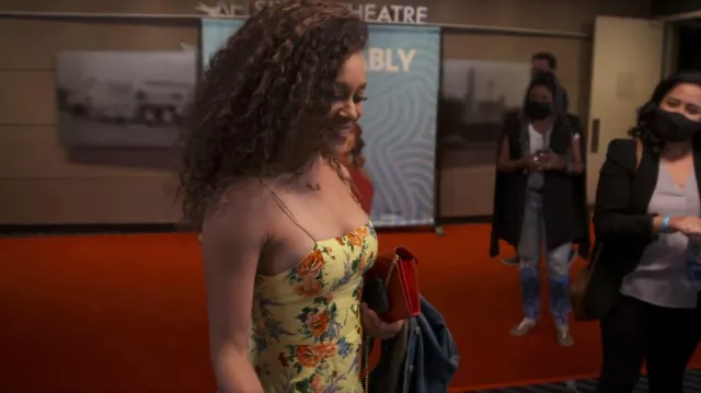 Saint Laurent Grain De Poudre Matelasse Chevron Monogram worn by Ashley Darby as seen in The Real Housewives of Potomac (S07E11)