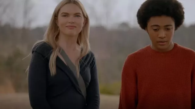 Free People Marley Wrap Sweater worn by Lizzie Saltzman (Jenny Boyd) as seen in Legacies (S04E17)