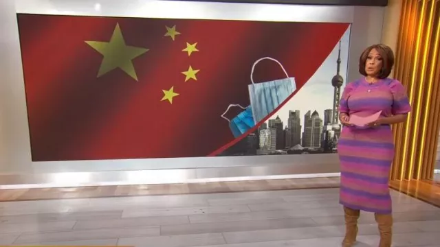 Adelyn Rae Lauren Ombre Knit Dress portée par Gayle King comme vu dans CBS Mornings le 20 décembre 2022