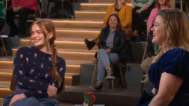 Chanel Cashmere Pullover worn by Sadie Sink as seen in The Kelly Clarkson Show on December 15, 2022