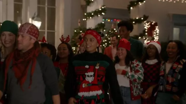 Idgreatim Pull de Noël moche porté par Breanna Casey (Aleyse Shannon) comme on le voit dans Leverage: Redemption (S02E07)