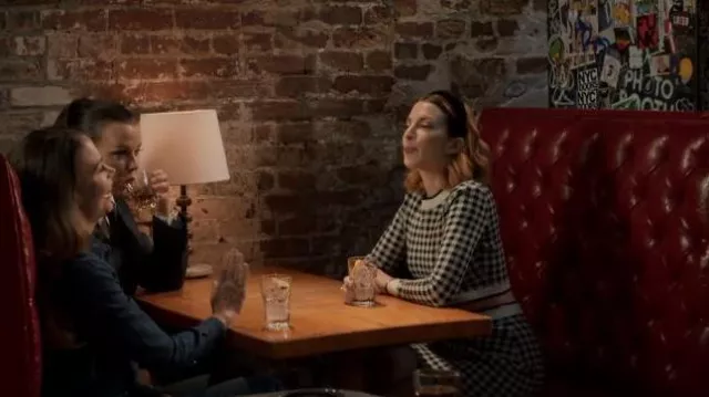 Miu Miu Gingham Check Cropped Sweater worn by Lauren Heller (Molly Kate Bernard) as seen in Younger (S07E12)