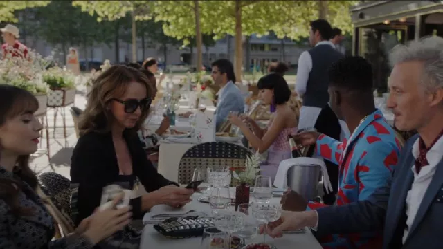 Celine Eyewear OVersized Square Sunglasses worn by Sylvie Grateau (Philippine Leroy-Beaulieu) as seen in Emily in Paris (S03E07)