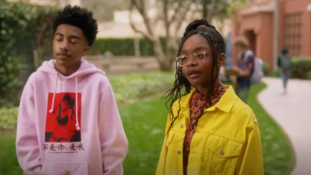 French Connection Animalia Printed Mock-Neck Top worn by Diane Johnson (Marsai Martin) as seen in grown-ish (S04E15)