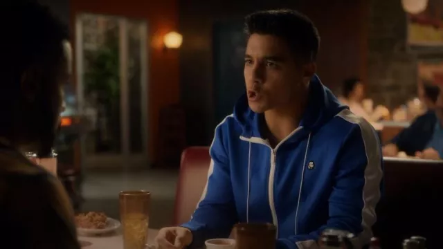 Karl Lagerfeld Striped Track Jacket worn by Vivek Shah (Jordan Buhat) as seen in grown-ish (S04E12)
