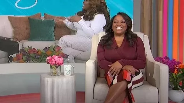 Nina Parker Trendy Plus Size Crossover Bodysuit worn by Sherri Shepherd as seen in Sherri on November 8, 2022