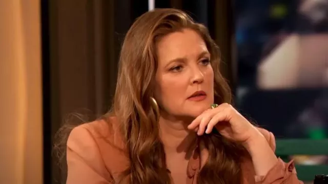 Gucci Check GG Silk Crepe Shirt worn by Drew Barrymore as seen in The Drew Barrymore Show on  November 5, 2022