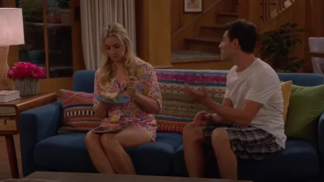 Sandro Livia Printed Pajama Shirt worn by Gemma Johnson (Beth Behrs) as seen in The Neighborhood (S04E07)