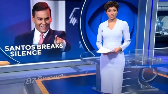 Scanlan Theodore Belted Long-Sleeve Midi-Dress In Lilac worn by Jericka Duncan as seen in CBS Evening News on December 26, 2022