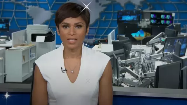 Alexia Admor Cap Sleeve Midi Dress worn by Jericka Duncan as seen in CBS Evening News on January 2, 2023