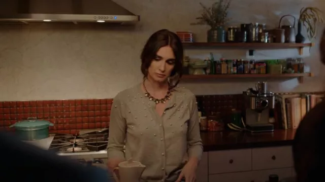 Zara Pearl Button Cardigan worn by Ava Mercer (Paz Vega) as seen in ...