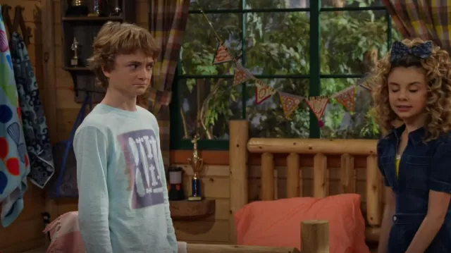 Gap Kids Interactive Graphic T Shirt worn by Finn Sawyer (Will Buie Jr) as seen in BUNK'D (S05E07)