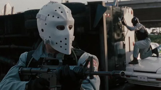 The hockey mask worn by Neil McCauley (Robert De Niro) in the movie Heat