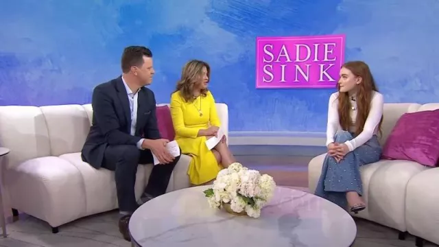 Ginvenchy Graphic Cut-out Long-sleeved Top worn by Sadie Sink as seen in Today with Hoda & Jenna on  January 4, 2023