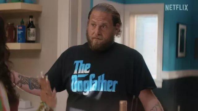 The Dogfather T-shirt worn by Ezra (Jonah Hill) as seen in You People