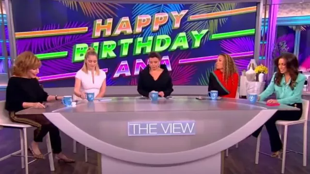 Gucci GG Supreme Print Silk Pant worn by Joy Behar as seen in The View on January 6, 2023