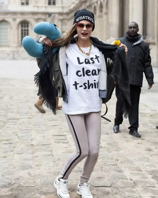 "Last Clean T-Shirt" Tee worn in Paris by Cara Delevingne on 
@torchfriends Instagram account