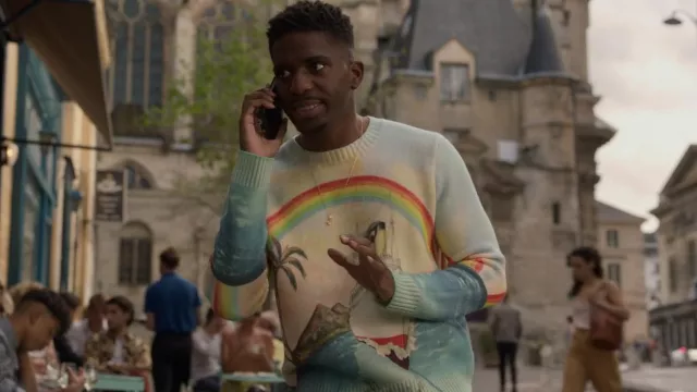 Casablanca Rainbow Print Jumper worn by Julien Samuel Arnold as