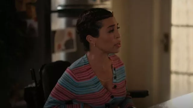 Derek Lam 10 Crosby Milana Crop Henley T-Shirt worn by Maribel (Jillian Mercado) as seen in The L Word: Generation Q (S03E08)