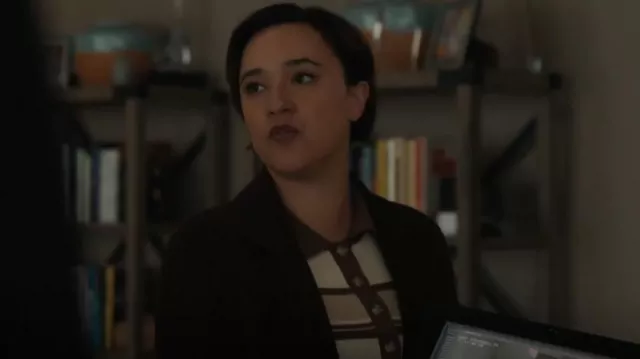 Theory Clariene Coat worn by Special Agent Hana Gibson (Keisha Castle-Hughes) as seen in FBI: Most Wanted (S04E09)