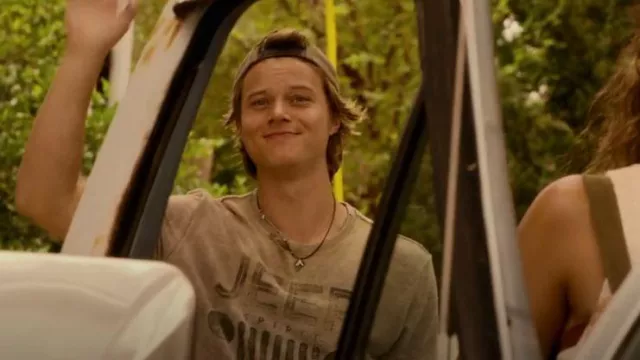 Jeep Spirit Grill Lucky Brand Short Sleeve T-Shirt worn by JJ Maybank (Rudy Pankow) as seen in Outer Banks (S02E03)