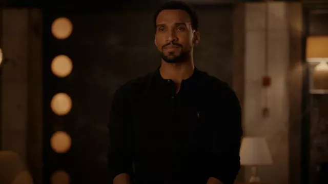 AllSaints Brace Henley In Jet Black worn by Zion Miller (Nathan Mitchell) as seen in Ginny & Georgia (S02E01)