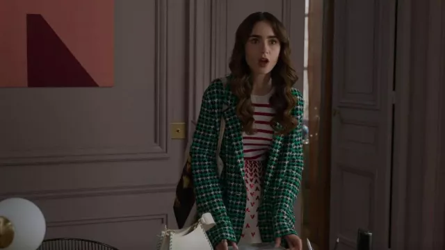 Moynat Rejane Nano Bag worn by Emily Cooper (Lily Collins) as seen