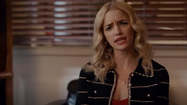 Sandro Short Coatigan worn by Georgia Miller (Brianne Howey) as seen in Ginny & Georgia (S02E05)