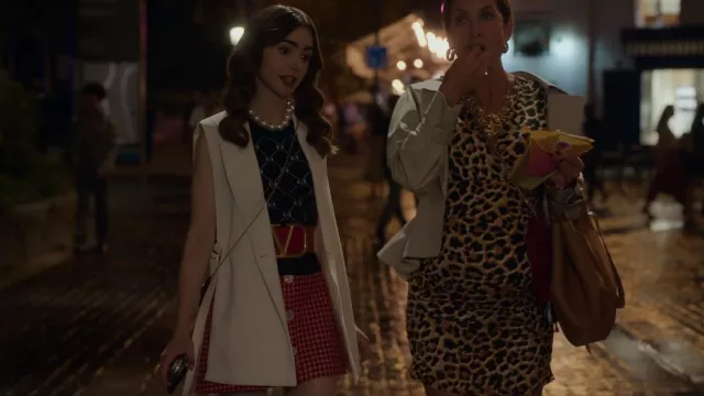 Miu Miu Tweed Buttoned Mini Skirt worn by Emily Cooper (Lily Collins) as seen in Emily in Paris (S02E09)