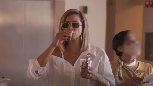 Gucci Eye­wear Over­sized Square-frame Sunglasses worn by Robyn Dixon as seen in The Real Housewives of Potomac (S07E13)
