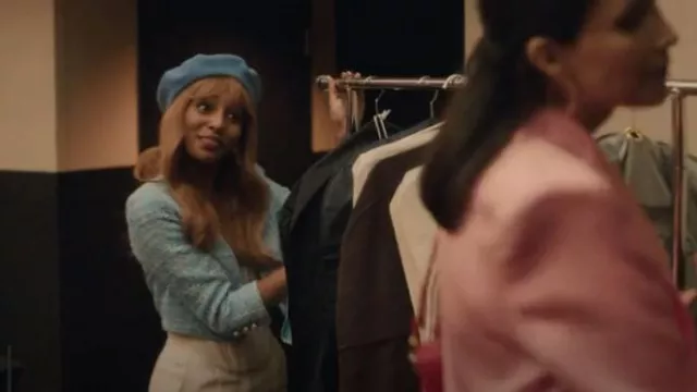 Alessandra Rich Pearl-Embellished Cropped Tweed Jacket worn by Monet de Haan (Savannah Lee Smith) as seen in Gossip Girl (S02E08)