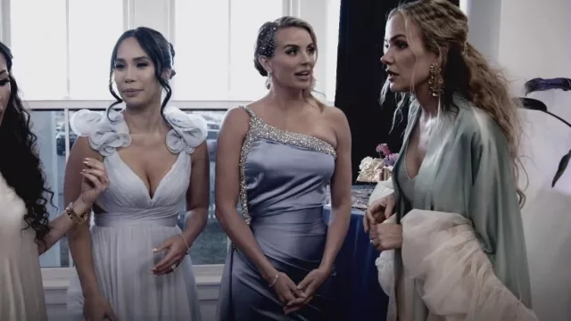 Fe Noel Bella Slip Dress worn by Angie Harrington as seen in The Real Housewives of Salt Lake City (S03E13)