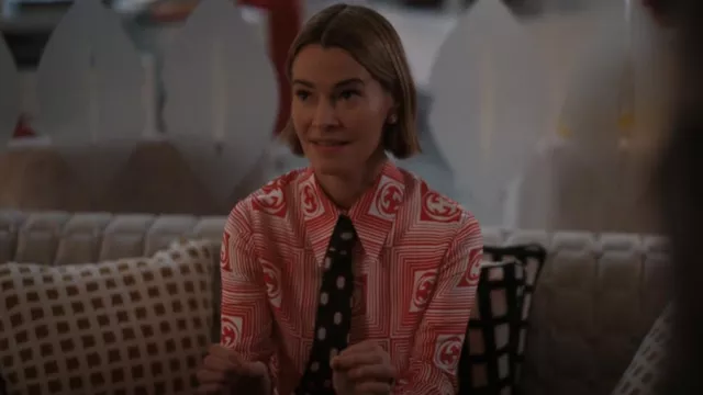 Gucci Interlocking G Checked Shirt worn by Alice Pieszecki (Leisha Hailey) as seen in The L Word: Generation Q (S03E09)