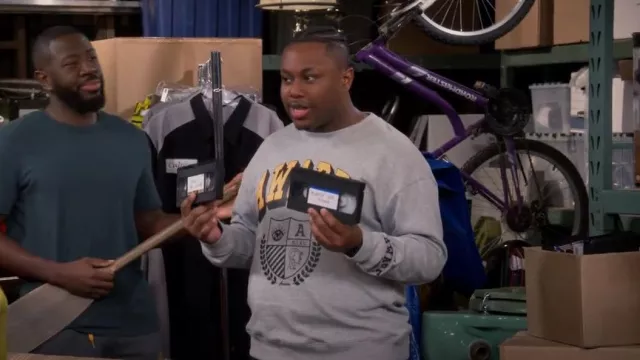 The Aware Brand College Sweatshirt worn by Marty Butler (Marcel Spears) as seen in The Neighborhood (S05E10)