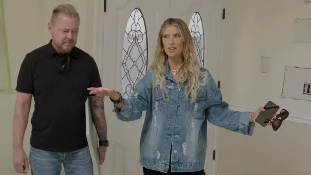 Wren + Glory Angel Denim Jacket worn by Christina El Moussa as seen in Christina on the Coast (S05E01)