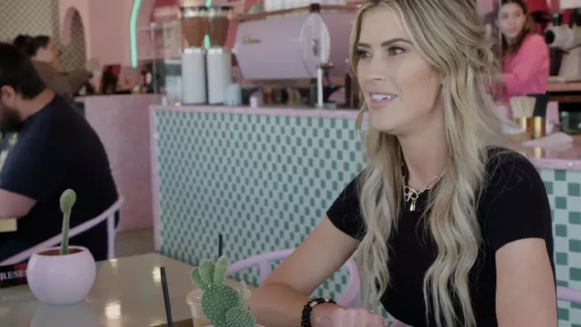 Skims Stretch Cotton Jersey T Shirt Bodysuit worn by Christina El Moussa as seen in Christina on the Coast (S05E02)